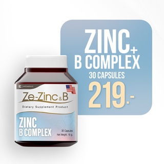 ภาพขนาดย่อสินค้าซิงค์ Zinc(สังกะสี) ลดสิว ลดผมร่วง บำรุงเล็บ เพิ่มภูมิคุ้มกัน บำรุงสุขภาพ Ze-Zinc&B Complex