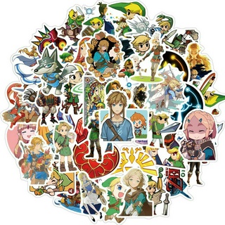 Zelda 50 แผ่น sticker เดอะเลเจนด์ออฟเซลดา  กันน้ำ สติ๊กเกอร์ ใช้ซ้ำได้ กระโปรงหลังรถ โทรศัพท์มือถือ