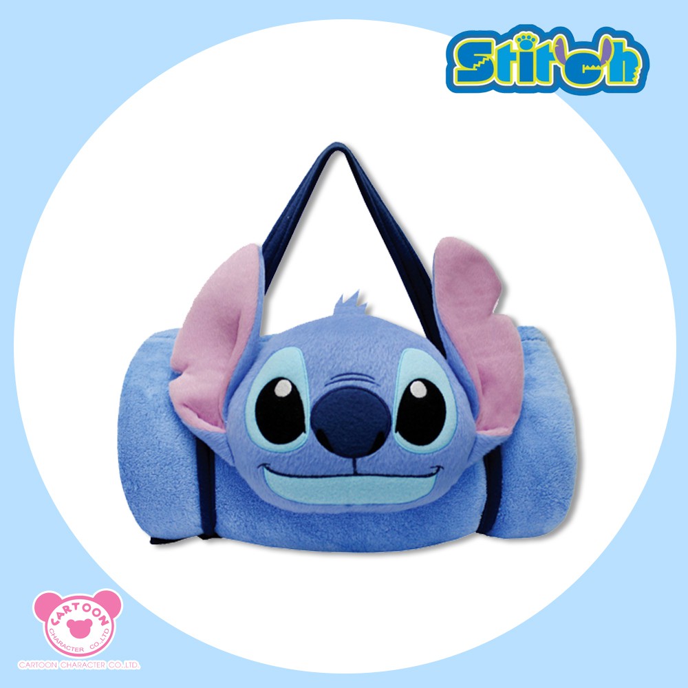 disney-หมอนผ้าห่มม้วน-stitch-สติชท์-เอาไว้สำหรับพกพา-ม้วนพับเก็บง่าย-ผ้าห่มขนนุ่ม-สินค้าลิขสิทธิ์แท้