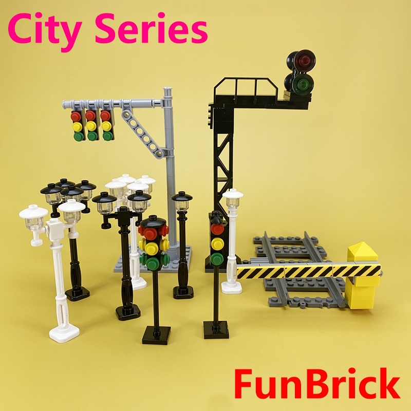 funbrick-ของเล่นบล็อกตัวต่อ-โมเดลไฟสัญญาณจราจร-ถนนเมือง-คลาสสิก-ขนาดเล็ก-moc