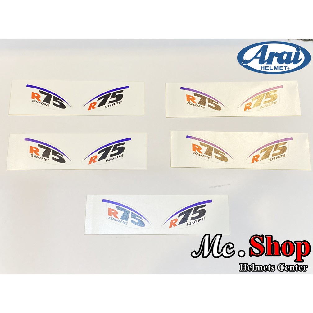สติกเกอร์หมวกกันน็อค ARAI R75 SHAPE ที่นักแข่งในสนาม ต้องมีติดที่ชิว ...