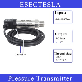 เครื่องส่งสัญญาณแรงดัน G1/4 0-10V เอาท์พุตเซนเซอร์ น้ํา น้ํามัน ก๊าซ ของเหลว 200bar 24VDC เซนเซอร์แรงดัน