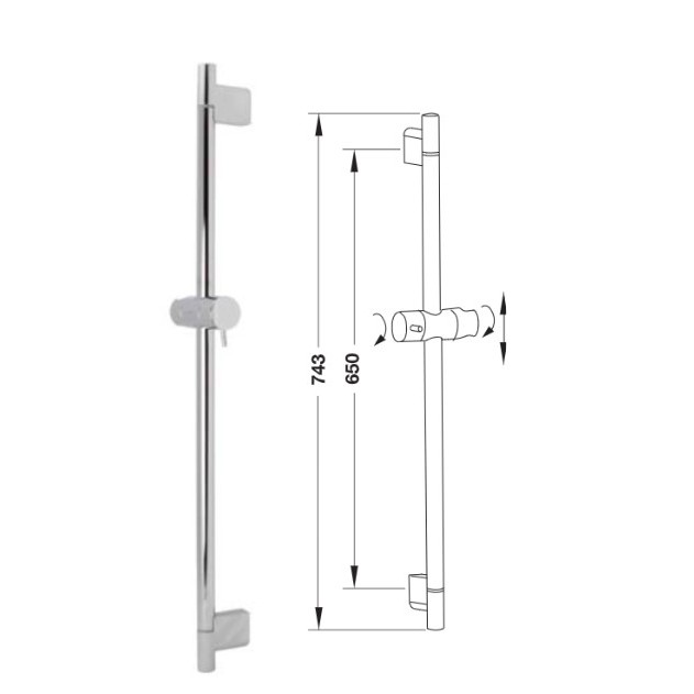 hafele-495-60-700-ราวแขวนฝักบัว-ราวฝักบัว-ปรับเลื่อนได้-shower-rail-ราวเลื่อน-ฝักบัว