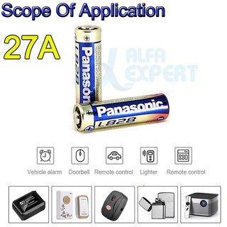 ภาพขนาดย่อของภาพหน้าปกสินค้าถ่าน Pa-nasonic 27A A27 12V จำนวน 5 ก้อน Alarm-Remote Dry Alkaline Battery Cells 27AE 27MN High Capacity Car Remote Toys จากร้าน alpha_expert บน Shopee