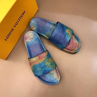 รองเท้าแตะผู้ชาย NEW LOUIS VUITTON 3D EFFECT PRINT PACKABLE SANDAL