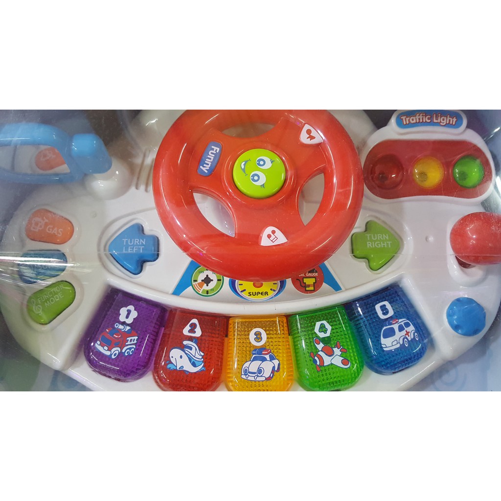ของเล่นเด็ก-car-wheel-ที่หมุนพวงมาลัยหัดขับรถ-พร้อมเสียงดนตรี-ที่บีบแตร-มีไฟ-สีเหลือง-แดง