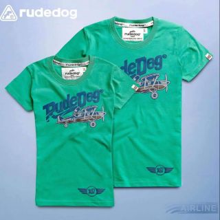 rudedog เสื้อยืด เขียว รุ่น Airline