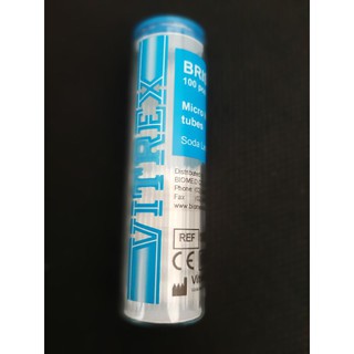 ราคาทิ้วฮีมาโตคริต ทิวป์ฮีมาโตคริต Micro hematocrit BLUE tubes/Capillary tube ทิ้วฮีมาโตคริต Vitrex ขนาด100อัน/หลอด