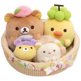 แท้ 100% จากญี่ปุ่น ตุ๊กตา ซานเอ็กซ์ รีลัคคุมะ San-X Rilakkuma Set Fruit Basket Theme Plush Doll