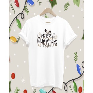 เสื้อยืดคริสต์มาส Merry Christmas T-shirtเสื้อยืดผู้หญิง