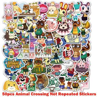 สติ๊กเกอร์ตกแต่งแล็ปท็อป กระเป๋าเดินทาง สเก็ตบอร์ด 50ชิ้น/ชุด Animal Crossing Stickers Graffiti Sticker Waterproof Skateboard Ph