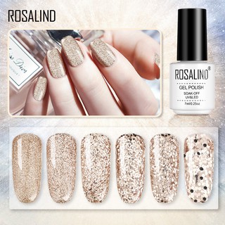 สีทาเล็บเจล Rosalind  สีกริสเตอร์ แชมเปญ สึแน่นสวย ใช้เครื่องอบ UV เท่านั้น ขนาด 7 ml มีเก็บปลายทาง