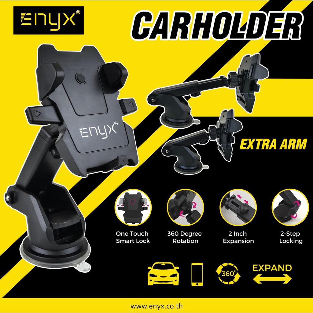 enyx-extra-arm-car-holder-ที่ยึดมือถือในรถยนต์-ใช้จับโทรศัพท์มือถือของคุณในการขับรถ