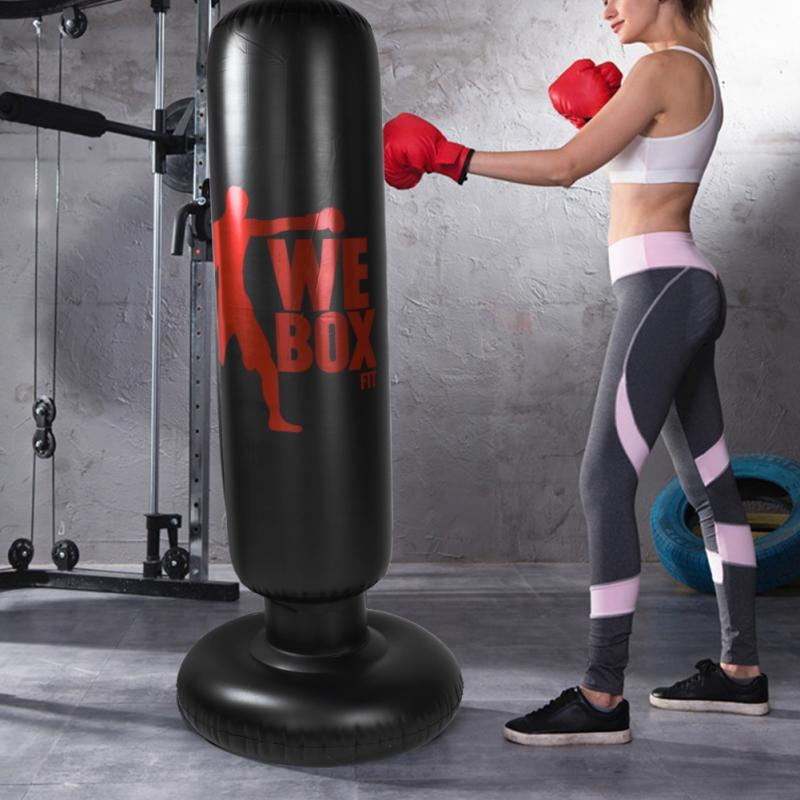 ภาพหน้าปกสินค้า1.6m Inflatable Boxing Punching Kick Training Tumbler Bag For Pressure Relief จากร้าน ilikestore.th บน Shopee