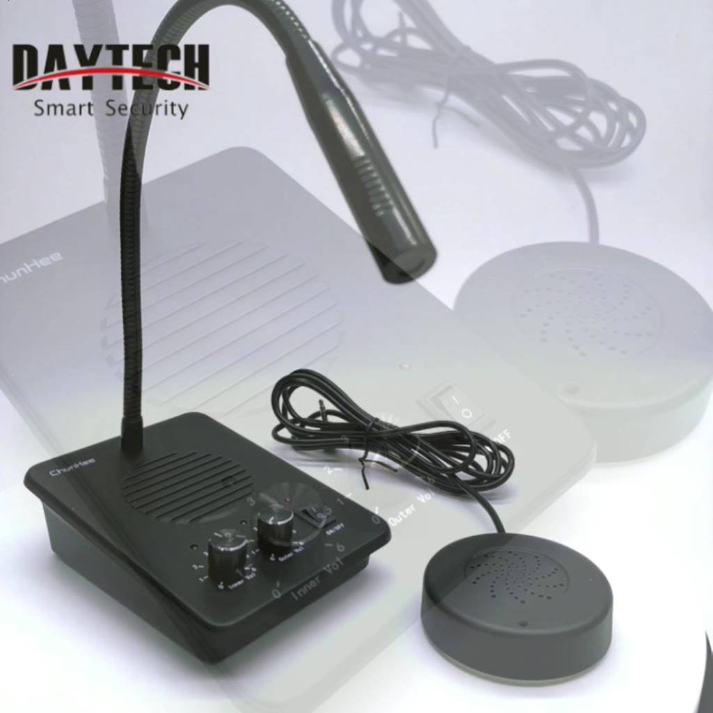 ส่งไวจากไทย-daytech-intercom-ไมโครโฟนอินเตอร์ติดหน้าต่างอินเตอร์โฟนภายในเคาน์เตอร์ลำโพงสําหรับธนาคาร-สถานีขนส่ง-wi07