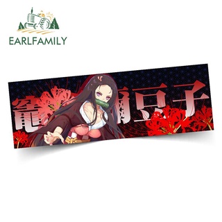 Earlfamily สติกเกอร์ไวนิล พิมพ์ลาย Demon Slayer Kamado Nezuko สําหรับติดตกแต่งรถยนต์ แล็ปท็อป รถจักรยานยนต์