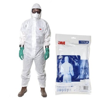 สินค้า 3M PPE 4545 (M,L,XL) ชุดป้องกันฝุ่น เชื้อโรค และสารเคมี