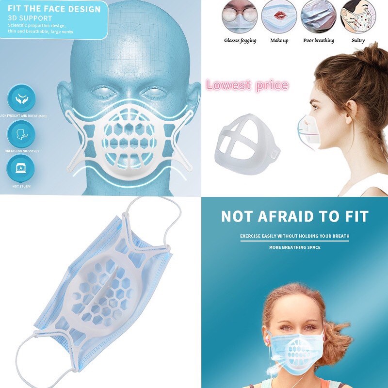 พร้อมส่ง-3d-face-mask-bracket-ที่ใส่ซิลิโคนรองรับโครงช่วยหายใจ-ตัวยึดหน้ากาก-การป้องกัน-covid-ราคาแค่-15เท่านั้นจ้า