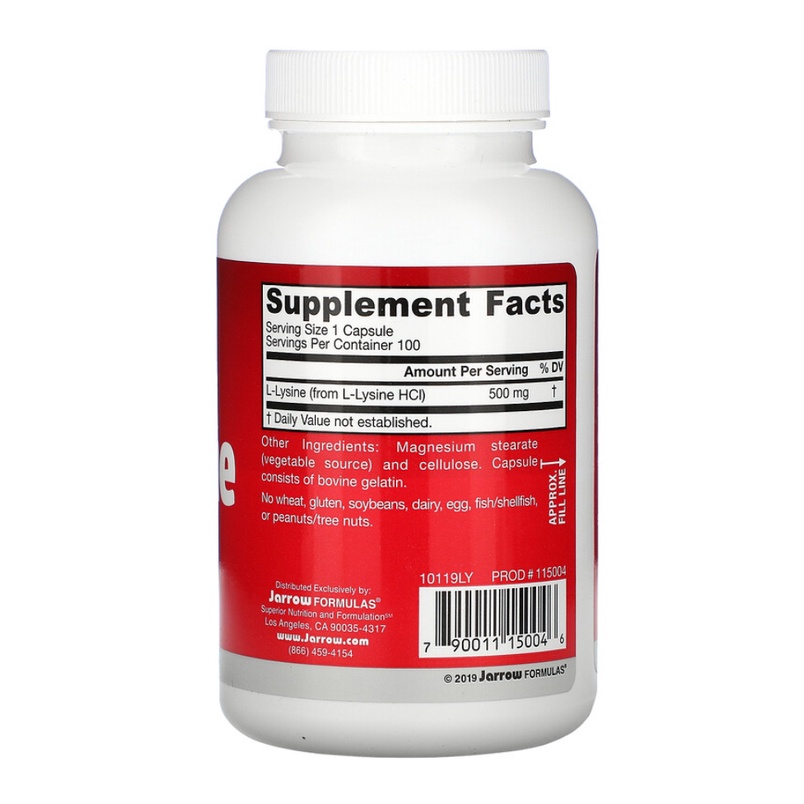 ภาพสินค้าJarrow Formulas, L-Lysine 500 mg 100 Capsules จากร้าน vitaminsale บน Shopee ภาพที่ 1