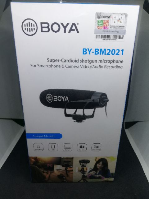 boya-by-bm2021ไมโครโฟนแบบ-super-cardiod-shotgun-ใช้ได้กับสมาร์ทโฟน-กล้อง-dslr-กล้องวิดีโอpcเครื่องบันทึกเสียง-บริการดี