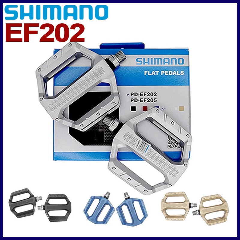 shimano-ef202-ที่เหยียบเท้า-แบน-แพลตฟอร์ม-จักรยานเสือหมอบ-จักรยานเสือหมอบ-mtb-ef102-สีดํา-ทอง-แดง-เงิน-น้ําเงิน-ของแท้-shimano