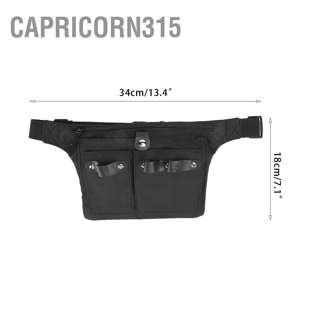 capricorn315-กระเป๋าคาดเอว-อเนกประสงค์-แบบพกพา-สีดํา-สําหรับใส่กรรไกรตัดผม-หวี-กรรไกรตัดผม
