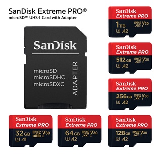 ภาพขนาดย่อของภาพหน้าปกสินค้าSanDisk Extreme Pro Micro SD Card 5K SDXC 32GB 64GB 128GB Speed R/W 200/90MB/s* (SDSQXCD) เมมโมรี่ การ์ด Gopro11 Drone จากร้าน sjcam_officialstore บน Shopee ภาพที่ 2