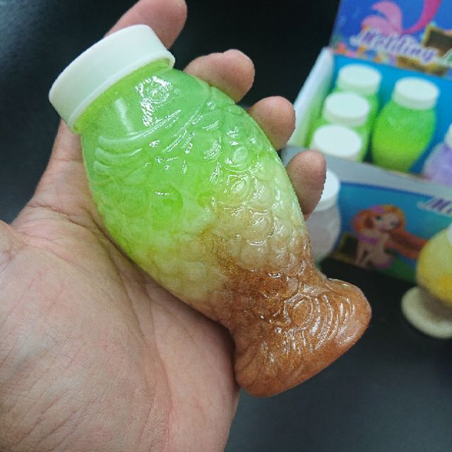 สไลม์-slime-สี-อะตอมมหัศจรรย์-ทรงขวดลายปลา-หลายสี-ราคาถู๊กถูก-ชิ้นละ-30-บาทเท่านั้น