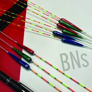 BNs ทุ่นตกปลา ทุ่นชิงหลิว ทุ่นตราเสือ (3 ดอก 90 บาท) (ความยาว 34.5-35.4cm) ไม้บัลซ่า หางตัน