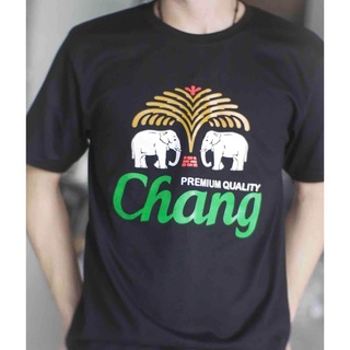 เสื้อยืดผ้าฝ้ายพิมพ์ลายขายดี สไตล์ใหม่ เสื้อยืดแฟชั่นผู้หญิง ผู้ชาย Chang สีดำ คอกลม