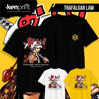 T-shirt  เสื้อยืด พิมพ์ลาย Trafalgar D WATER LAW | หัวใจ PIRATE | ฟิกเกอร์การ์ตูน One PIECE Non Official | ผ้าฝ้ายพรีเมี