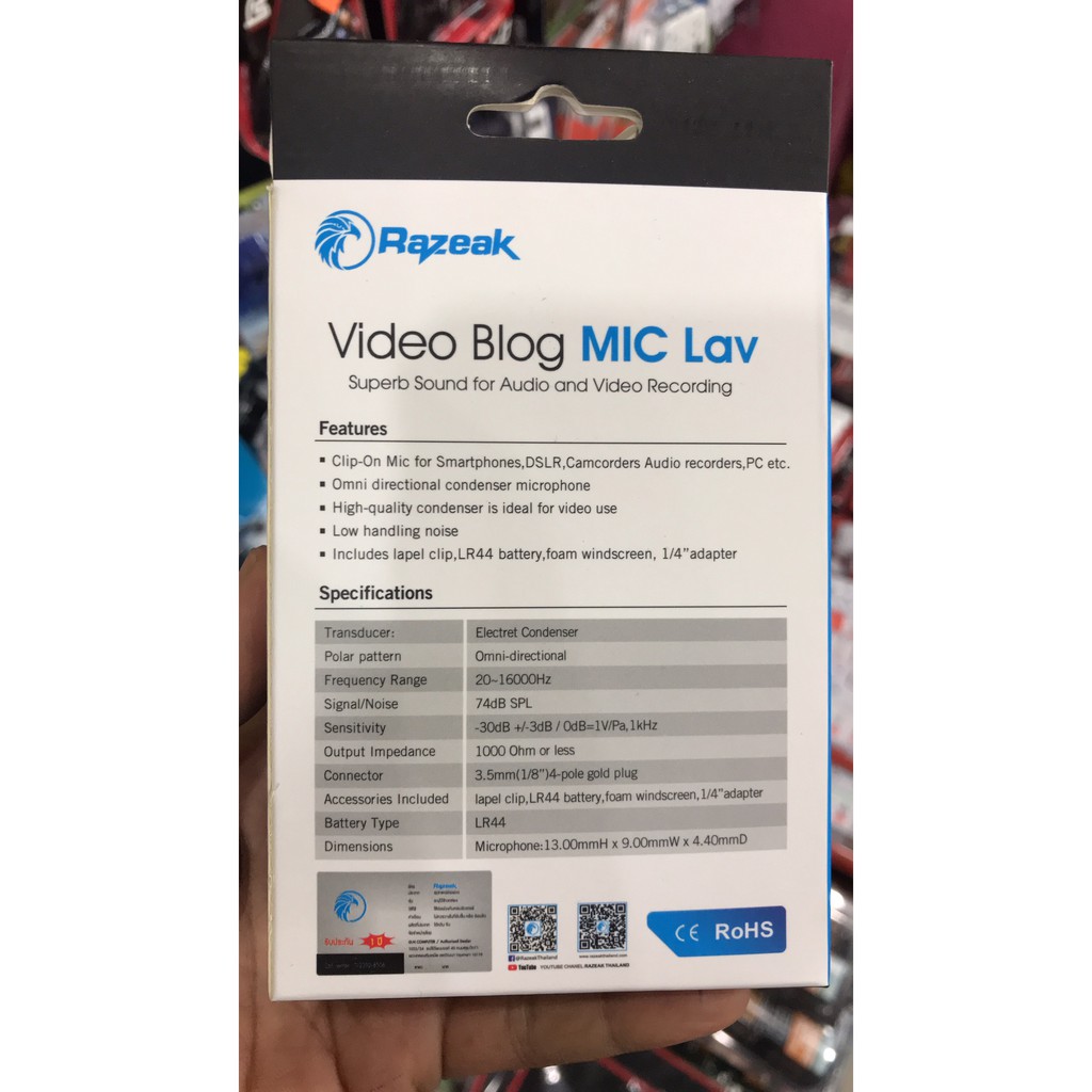 ส่งจากไทย-razeak-video-blog-mic-lav-superb-sound-for-audio-video-recording-พร้อมส่ง