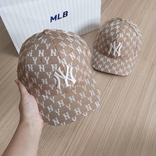 Mlb monogram jacquard cap beige