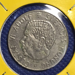 เหรียญเก่า#14377 ปี1973 สวีเดน 1 KRONA เหรียญต่างประเทศ เหรียญสะสม หายาก