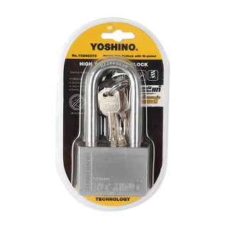 YOSHINo กุญแจคอยาวชุบนิกเกิ้ล 60 มม. รุ่น YN L60 วัสดุทำจากเหล็กกล้าชุบนิกเกิล ไม่เป็นสนิม ที่คล้องทำจากเหล็กกล้าชุบ มีค