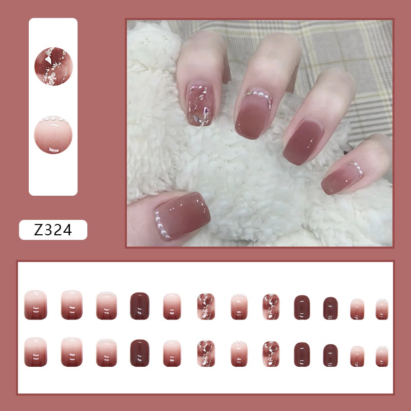 [พร้อมส่ง] เล็บเจล24ชิ้น งานอลัง เล็บปลอมสำเร็จรูป Z321-Z360 [มีบริการ ...