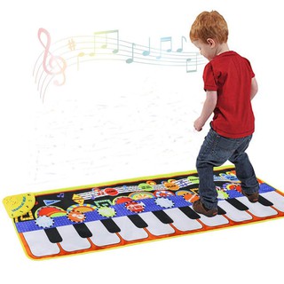 เสื่อดนตรีสำหรับเด็ก, คีย์บอร์ดเปียโนเพลงเต้นรำฟลอร์ Touch Playmat Early Education Toys for Baby Girls Boys