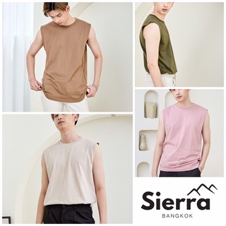 เช็ครีวิวสินค้าเสื้อแขนกุด เสื้อแขนกุดผู้ชาย ส่งJ&T ผ้าCotton100 [Sierra Bangkok]