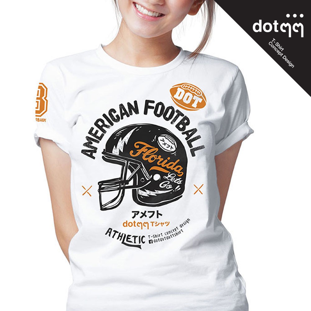 dotdotdot-เสื้อยืดหญิง-concept-design-ลาย-american-football-white