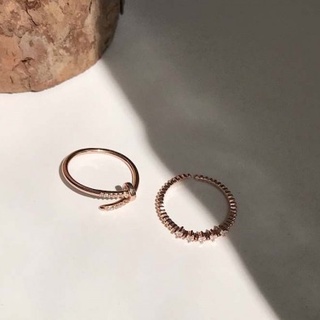 พร้อมส่ง แหวนแฟชั่น R3 - Screw Diamond Ring (Rose Gold)