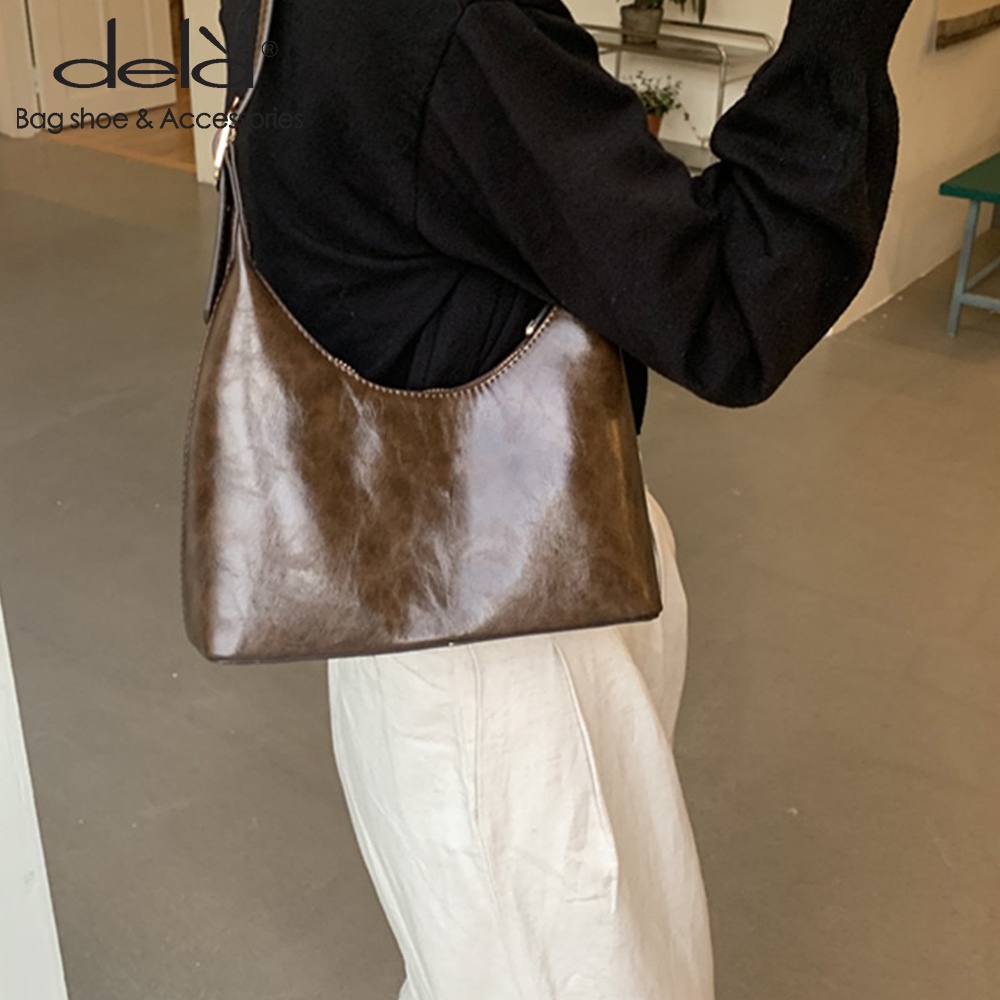 มุมมองเพิ่มเติมของสินค้า Dela Baguette กระเป๋าสะพายไหล่ สีตัดกัน สไตล์เกาหลี สําหรับผู้หญิง 2022