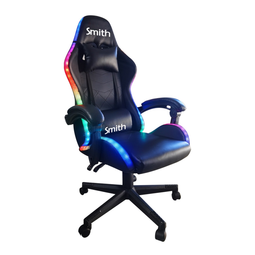 smith-เก้าอี้เล่นเกมพร้อมไฟled-รุ่น-csj01rf-ขนาด55x59x127-ซม-สีดำ