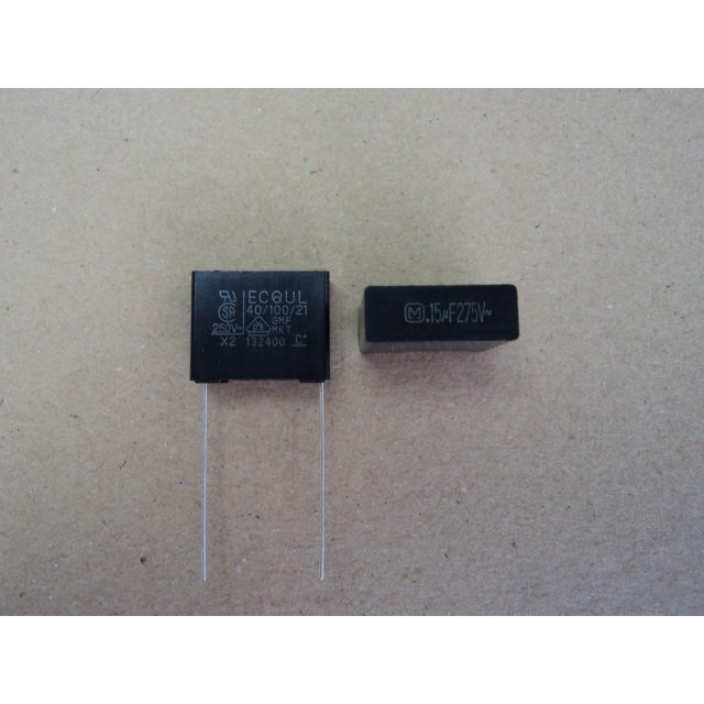 capacitor-ยี่ห้อ-panasonic-ชนิด-metallized-polyester-ค่า-0-15uf-275v-x2-ระยะขา-15-มม