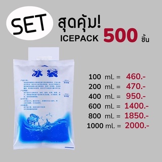 💯Setสุดคุ้ม‼️500ชิ้น icepack ไอซ์แพ็ค ขนาด 100 200 400 600 800 1000 ml.