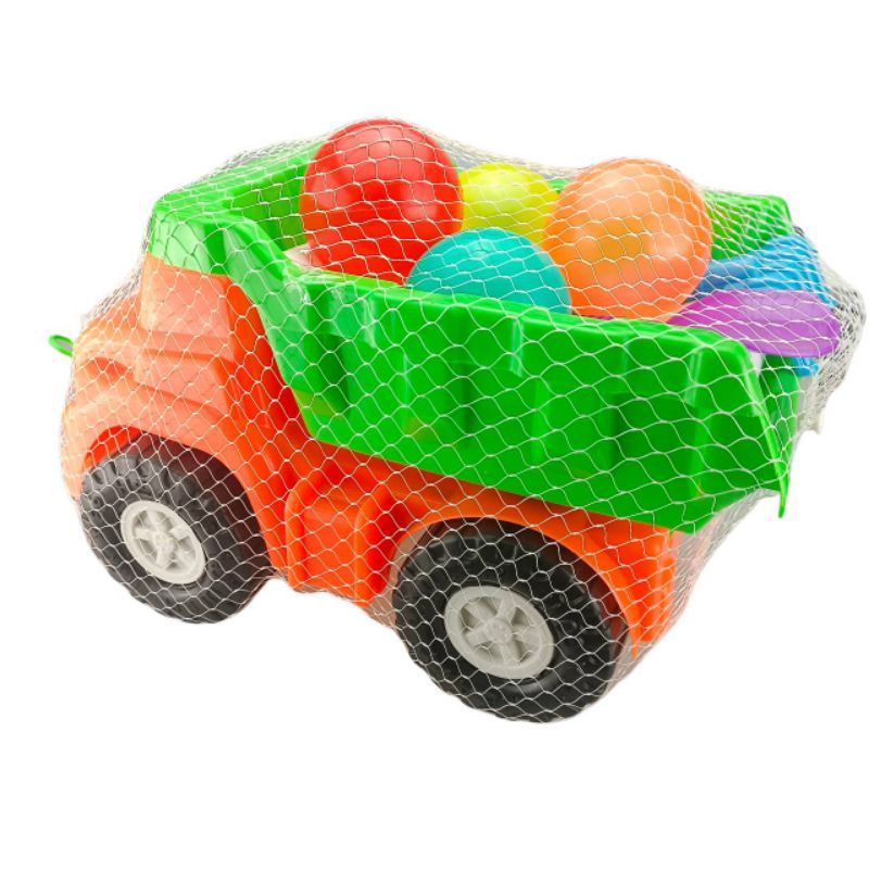 รถของเล่น-รถบรรทุก-ของเล่นชายหาด-มีลูกบอลและอุปกรณ์ตักทราย