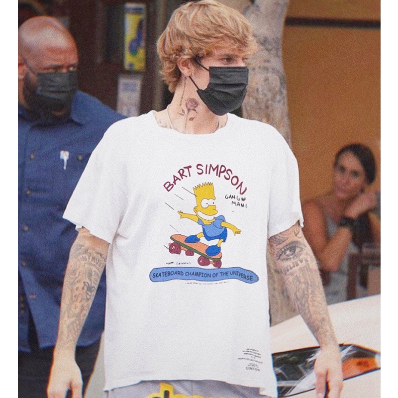 เสื้อยืดแขนสั้น พิมพ์ลาย FEAR OF GOD Simpson สไตล์วินเทจ แฟชั่นฤดูร้อน ...