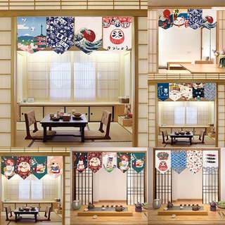 ผ้าม่านสั้น ทรงสามเหลี่ยม ลายการ์ตูน สไตล์ญี่ปุ่น สําหรับตกแต่งประตูห้องนอน ห้องนั่งเล่น