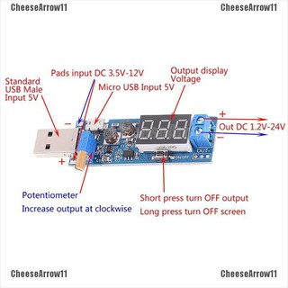 Cheesearrow DC-DC โมดูลพาวเวอร์ซัพพลาย แปลงเพิ่ม 5V เป็น USB