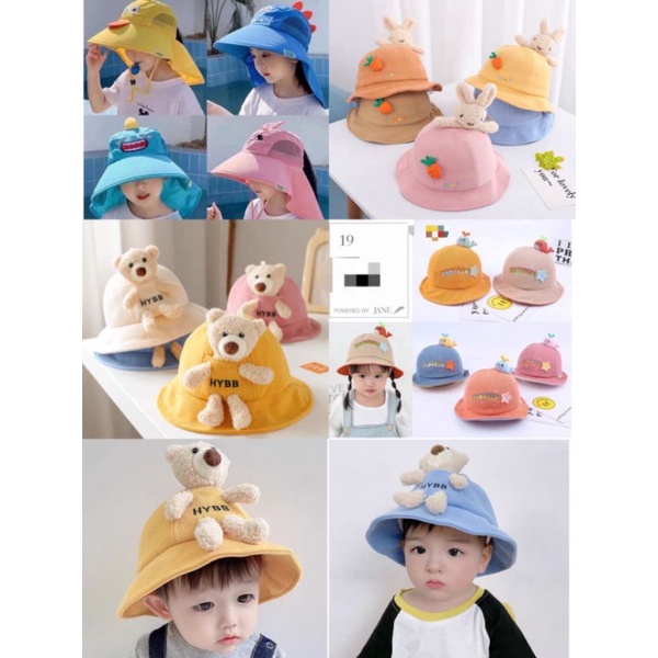 รูปภาพสินค้าแรกของหมวกกันแดดเด็ก กันแดดได้ 360 องศา ใส่ได้ทั้งชายละหญิง เด็กขนาด 2-10ปี ใส่ได้ หมวกบักเก็ตของเด็ก1-3ปีใส่ได้