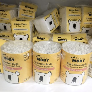 Baby Moby คอตตอนบัตหัวใหญ่ ชนิดเติม ขนาดรีฟิว (3 แพค *100 ก้าน )